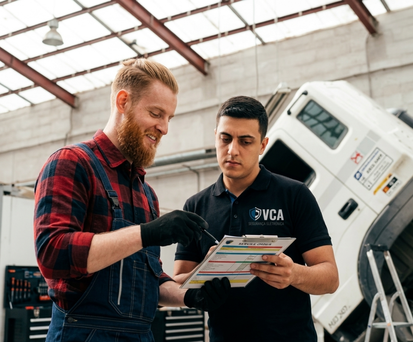 Vitor VCA segurança com cliente em um projeto comercial